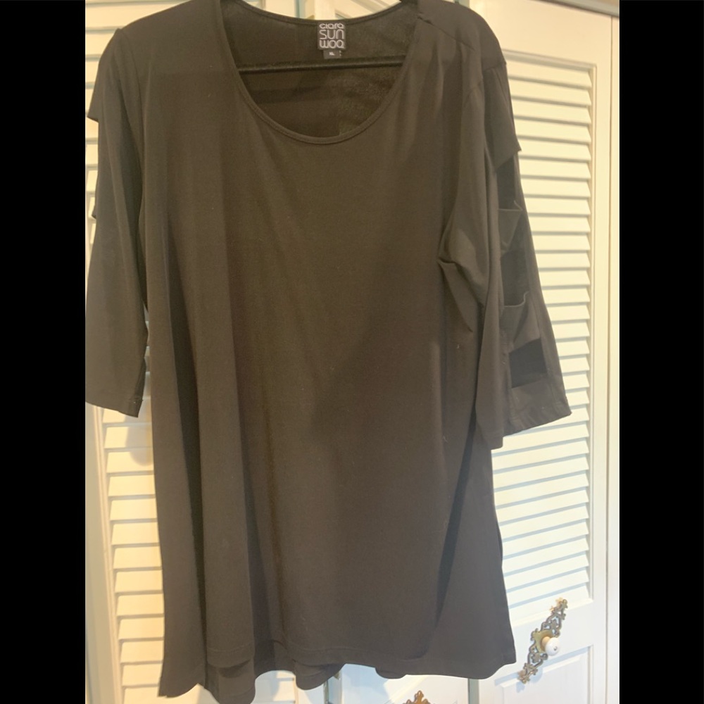 Ladder cutout sleeve tunic
